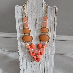 Vintage Orange and Coral Bead Necklace